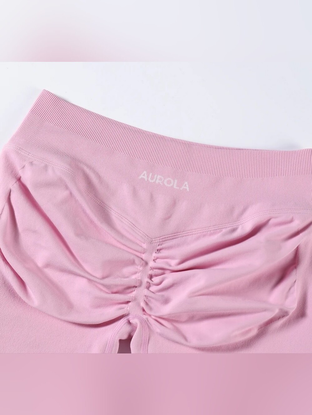 AUROLA Pink Scrunch Seamless Workout Shorts